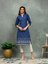 Printed Denim Kurta